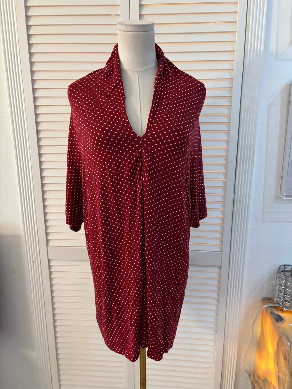 Marina Rinaldi Red Polka Dot T-Shirt, XXL